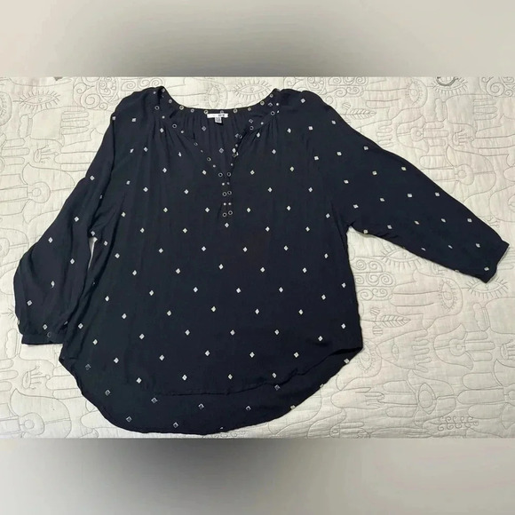 Amuse Society Boho Black with Gold Embroidered Accents and Grommets Size S - Picture 3 of 5